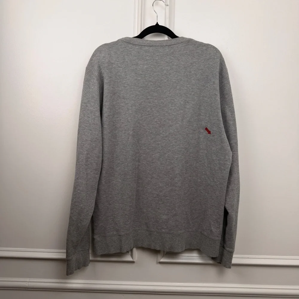 Vuori Ponto Performance Crewneck Sweatshirt Mens Gray Pocket Pullover Large